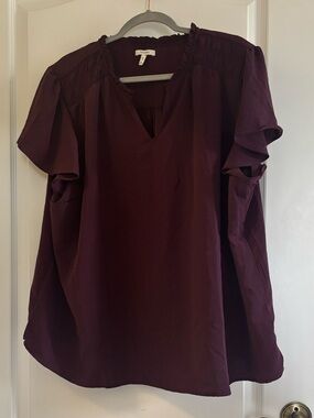 Maurices V-Neck Short Sleeve Blouse